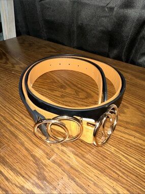 Black and Tan Women’s Double-Ring Belt